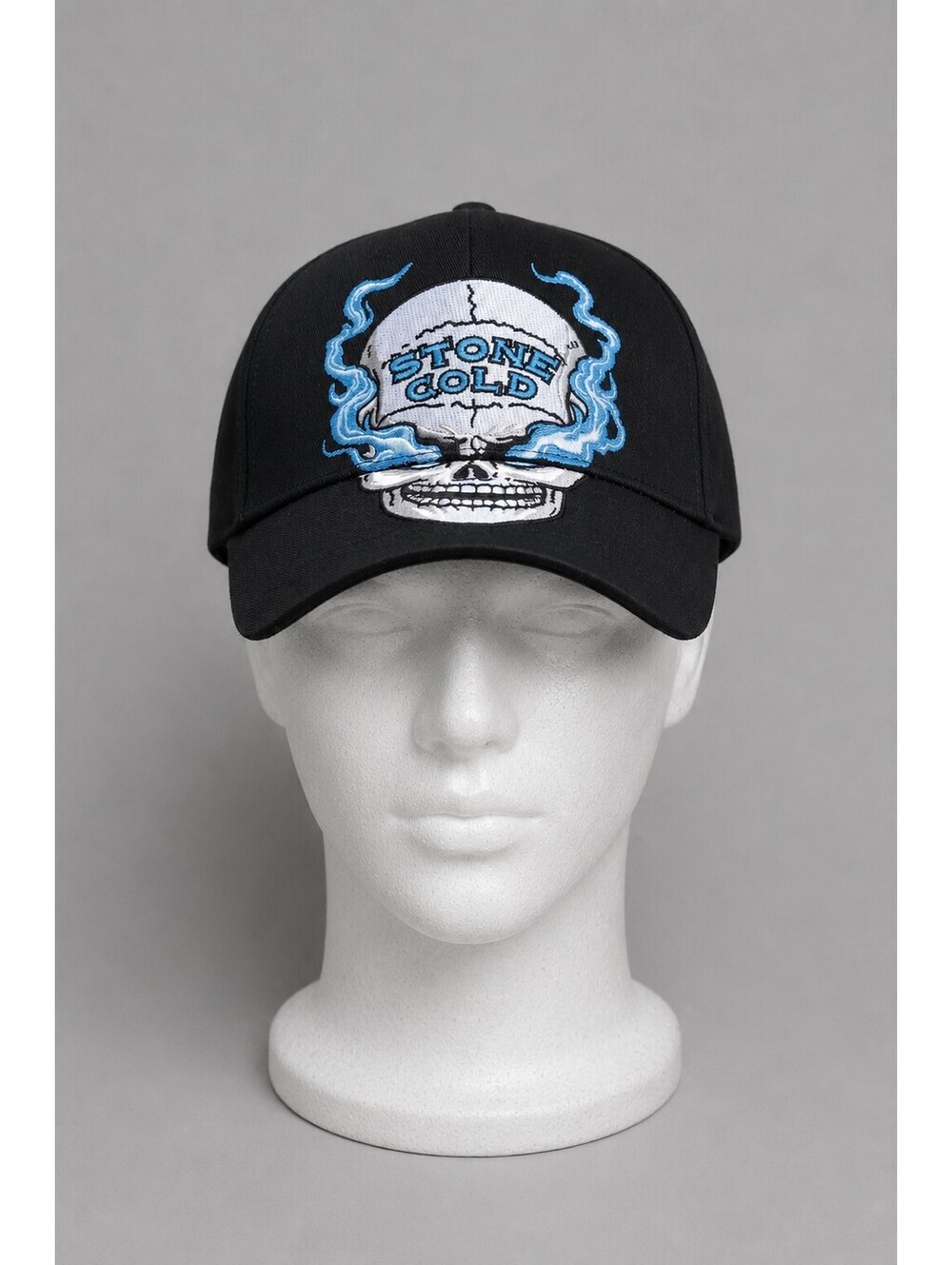Darc Sport x DSDD D5 x STONE COLD BIG SKULL 5 PANEL HAT IN BLACK/BLUE